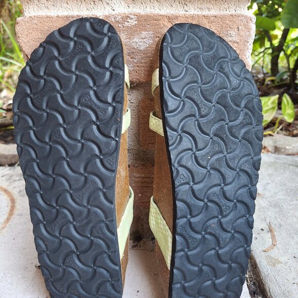 Birkenstock Betula  Green  TANGO  Sandals 8 Jeweled Lizard Grain Leather - Picture 6 of 8